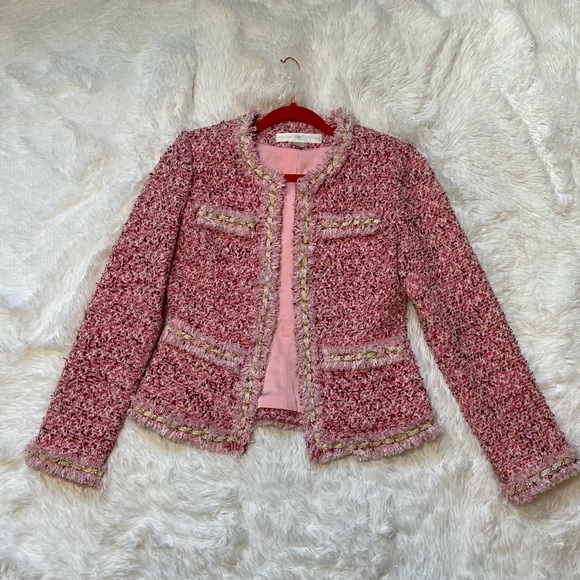 Boston Proper Jackets & Blazers - Boston Proper Pink Persian Tweed Jacket